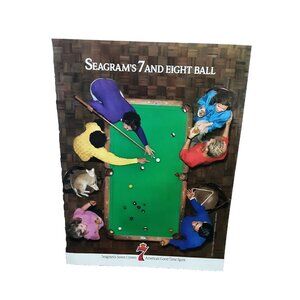 1987 Seagrams 7 and Eight Ball Pool Whisky Original print ad vintage 80s